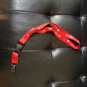 Tesla Red and Black Lanyard